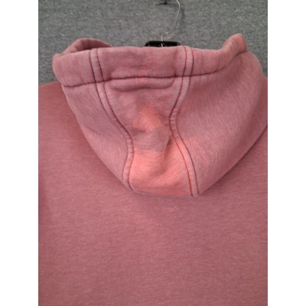 Carhartt Womens Sweatshirt Medium Pink Pullover Hoodie Bleached Spellout - Picture 9 of 9